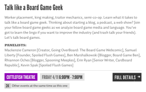 Our panel blurb.